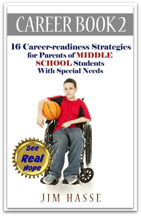 Cover of Career Book 2 showing middle school student in wheel chair holding a basketball.